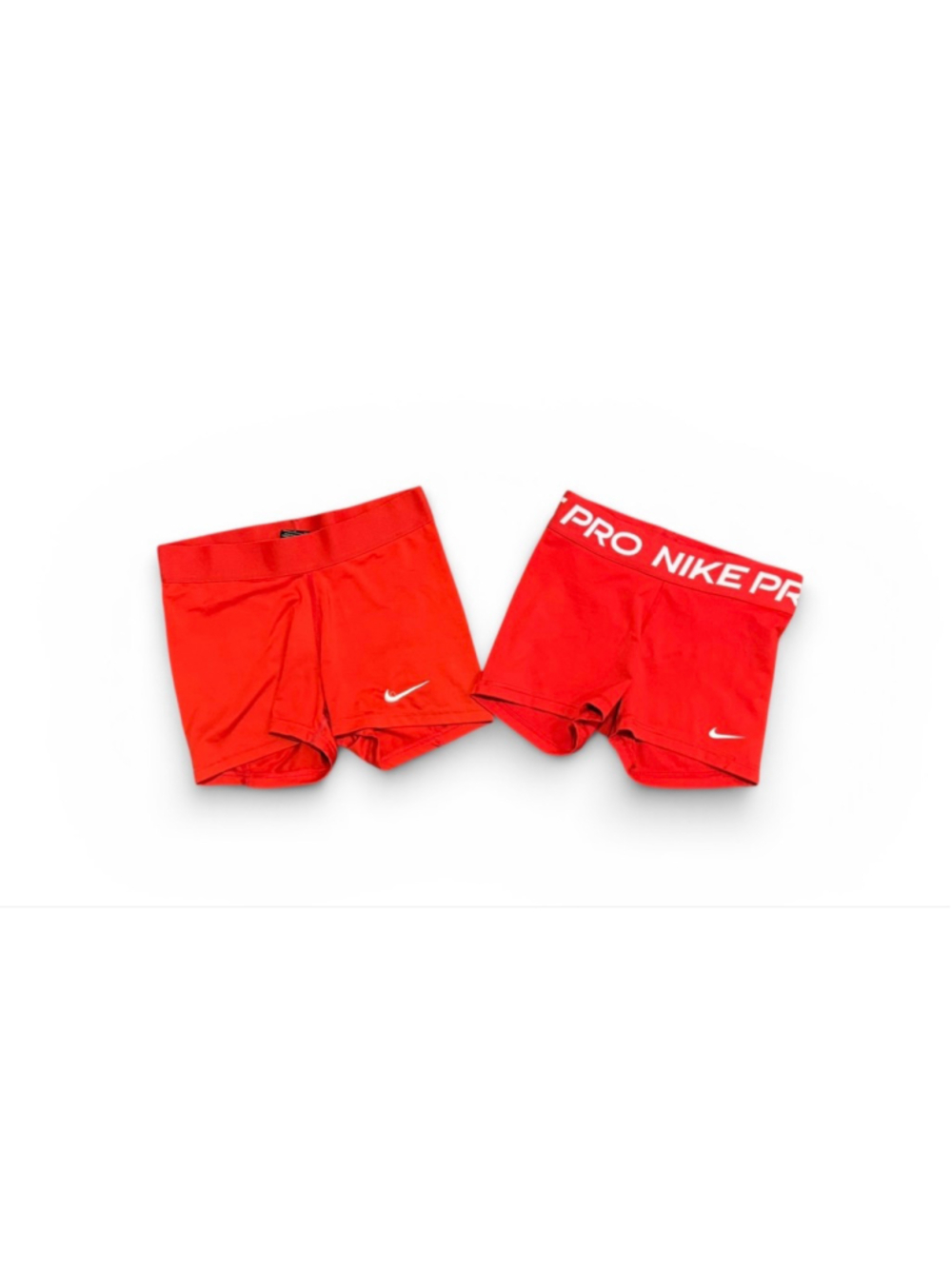 Nike Pro Compression Shorts Lot of 2 Red Athletic Training Running Women Sz S - Picture 2 of 6